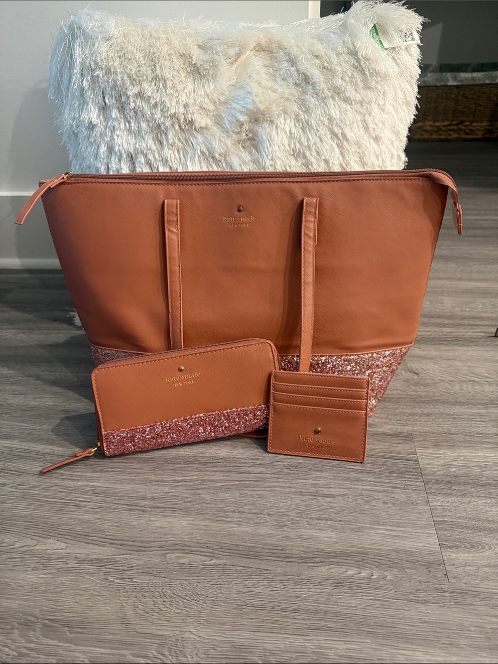 Kate Spade 3 pc tote bag, full size wallet and card wallet